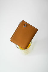 LEATHER BIFOLD ZIP WALLET GOLD