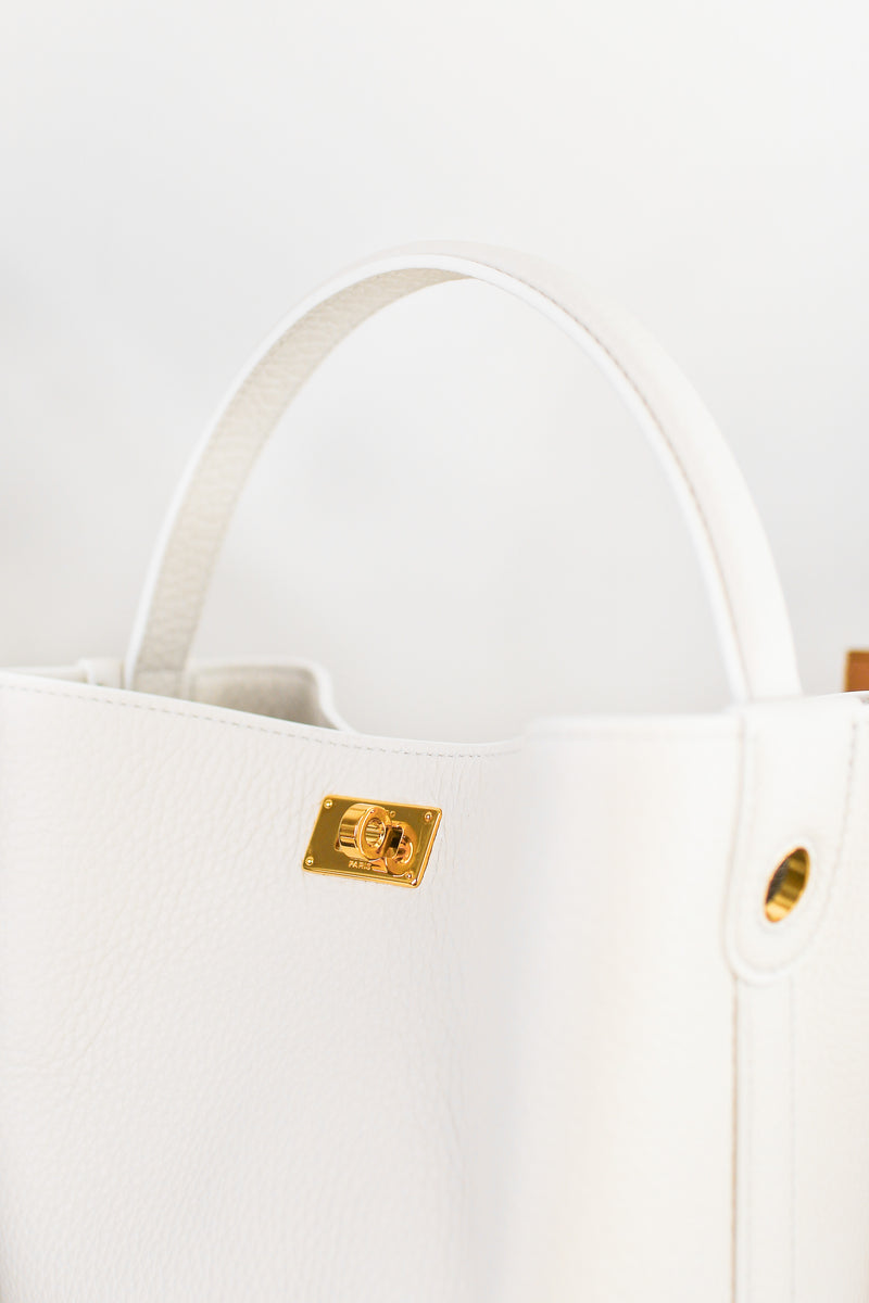 SAC SEAU EN CUIR ODÉON MINI CRAIE
