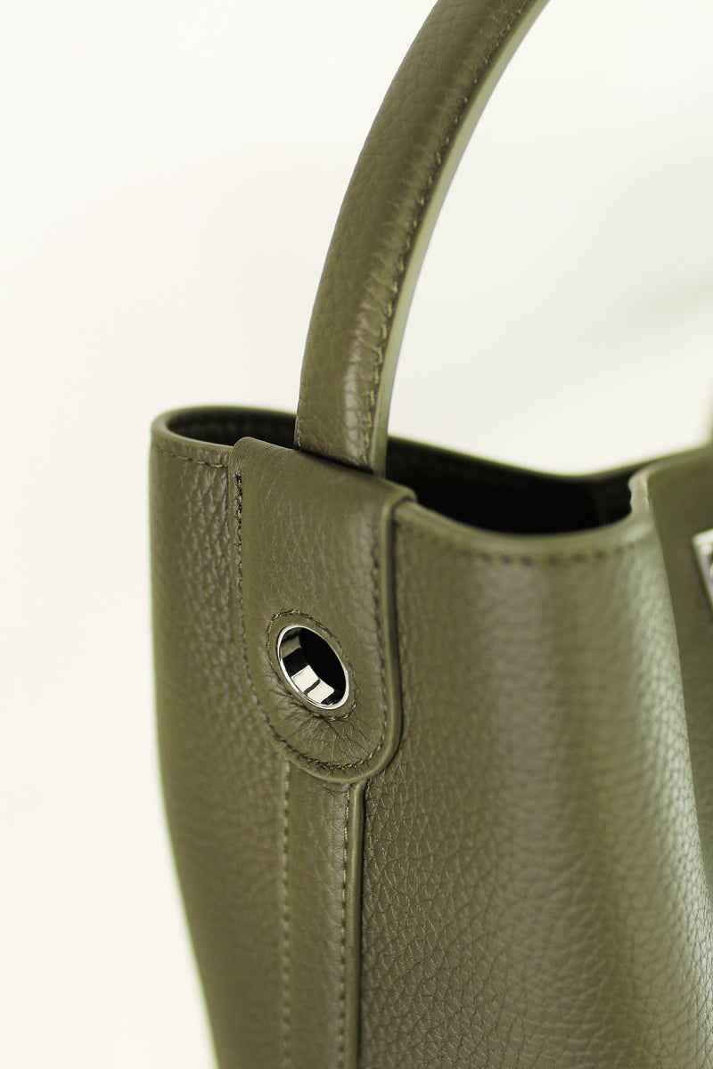 SAC SEAU EN CUIR ODÉON MINI KAKI