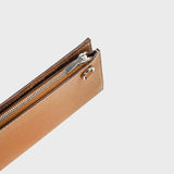 LEATHER LONG ZIP WALLET GOLD