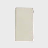 LEATHER LONG ZIP WALLET IVORY