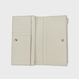 LEATHER LONG ZIP WALLET IVORY