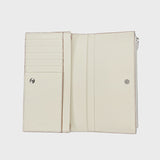 LEATHER LONG ZIP WALLET IVORY