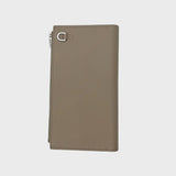 LEATHER LONG ZIP WALLET TAUPE