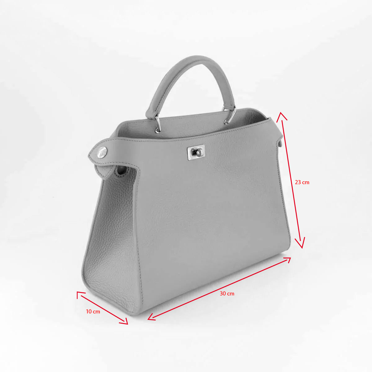 LEATHER HANDBAG LUTECE PM KHAKI – Michino Paris
