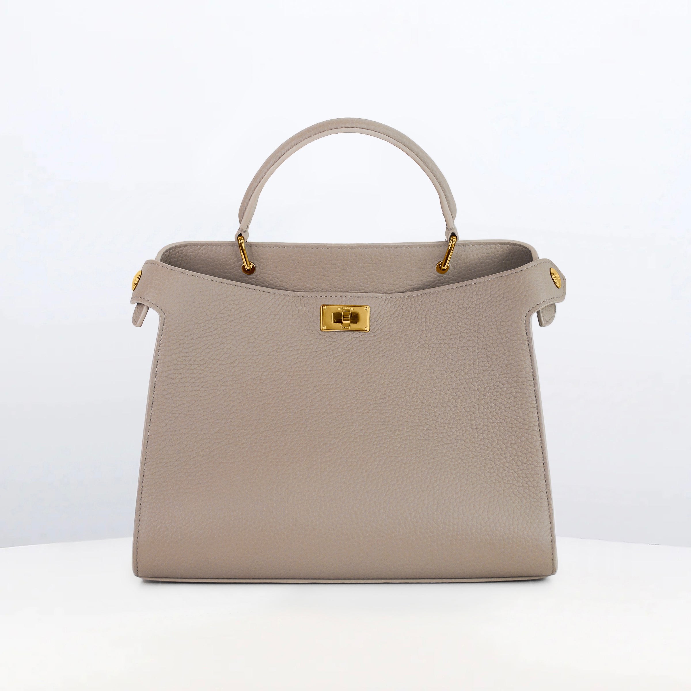 SAC À MAIN EN CUIR LUTECE 27 ELEPHANT FINITIONS DORÉES