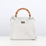Lutece Mini Arashiyama Canvas Handbag with Bamboo Handle
