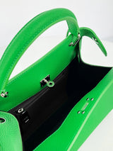 LEATHER HANDBAG LUTECE MINI GREEN BAMBOO