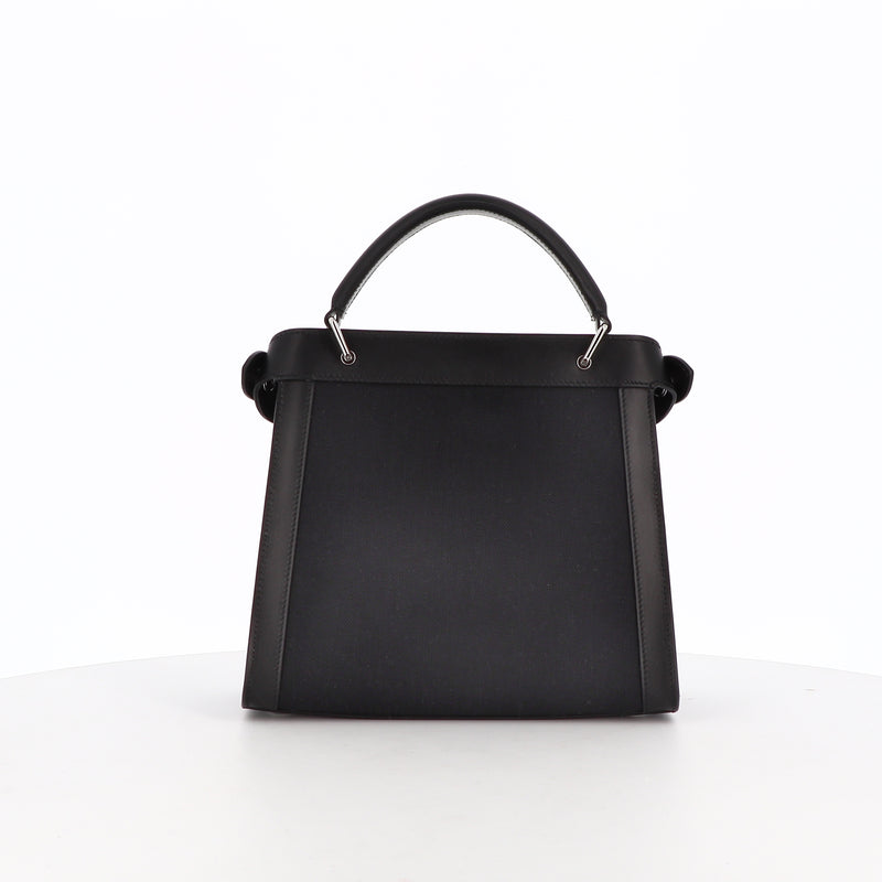 LEATHER AND CANVAS HANDBAG LUTECE MINI BLACK