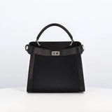 LEATHER AND CANVAS HANDBAG LUTECE MINI BLACK