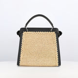 Lutece Mini Arashimaya Canvas Handbag with Bamboo Handle