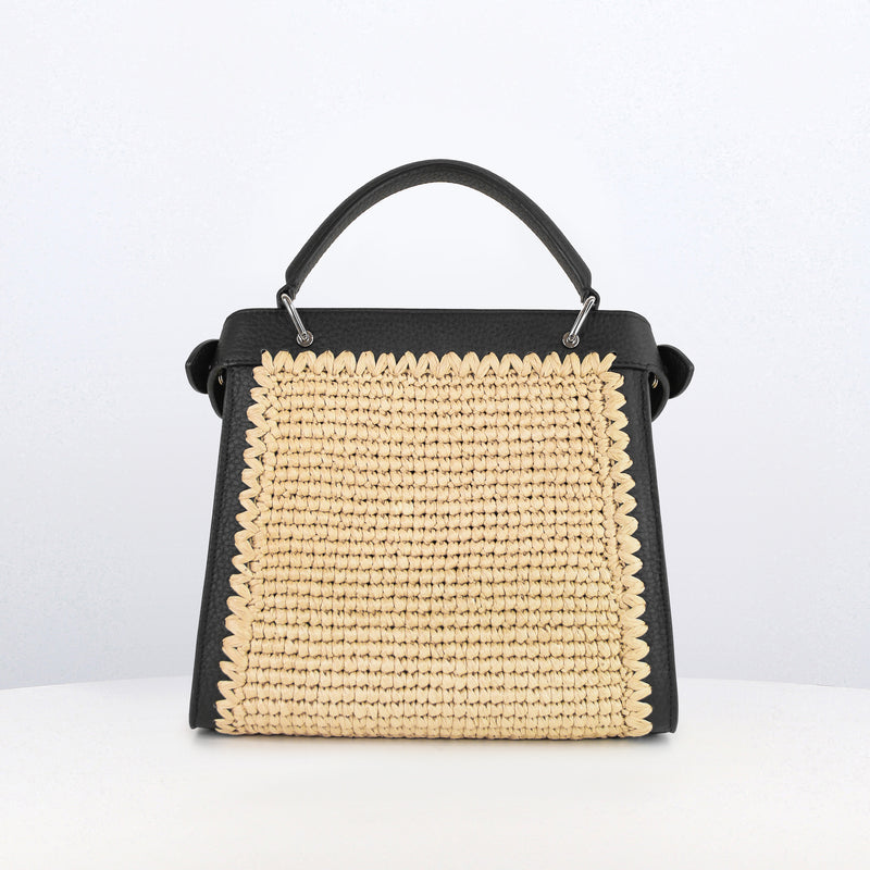 Lutece Mini Arashimaya Canvas Handbag with Bamboo Handle