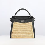 Lutece Mini Arashimaya Canvas Handbag with Bamboo Handle