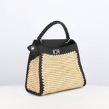 Lutece Mini Arashimaya Canvas Handbag with Bamboo Handle