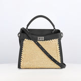 Lutece Mini Arashimaya Canvas Handbag with Bamboo Handle