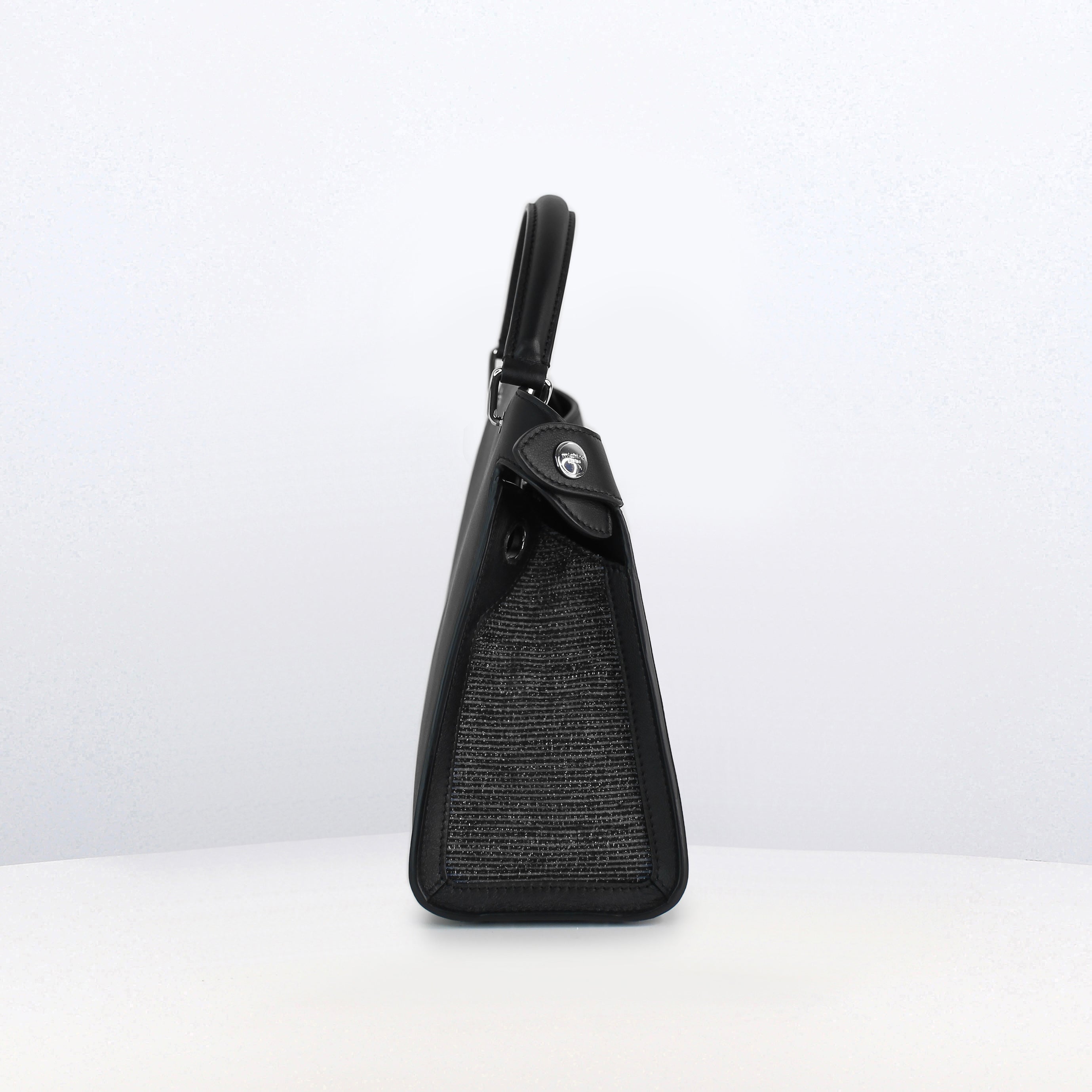 LEATHER HANDBAG LUTECE MINI TSUMUGI-ORI WHITE