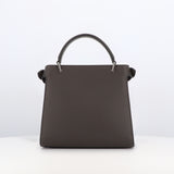 LEATHER HANDBAG LUTECE MINI CHARCOAL GREY