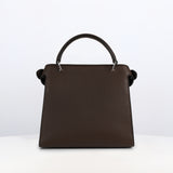 LEATHER HANDBAG LUTECE MINI NUBUCK CHOCOLATE