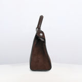LEATHER HANDBAG LUTECE MINI NUBUCK CHOCOLATE