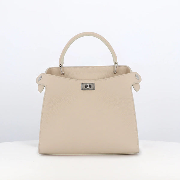 LEATHER HANDBAG LUTECE MINI IVORY