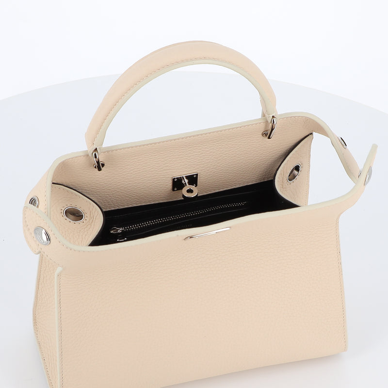 LEATHER HANDBAG LUTECE MINI IVORY