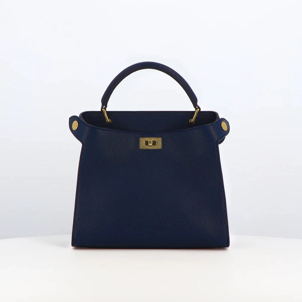 LUTECE MINI ECLIPSE LEATHER HANDBAG WITH GOLD HARDWARE