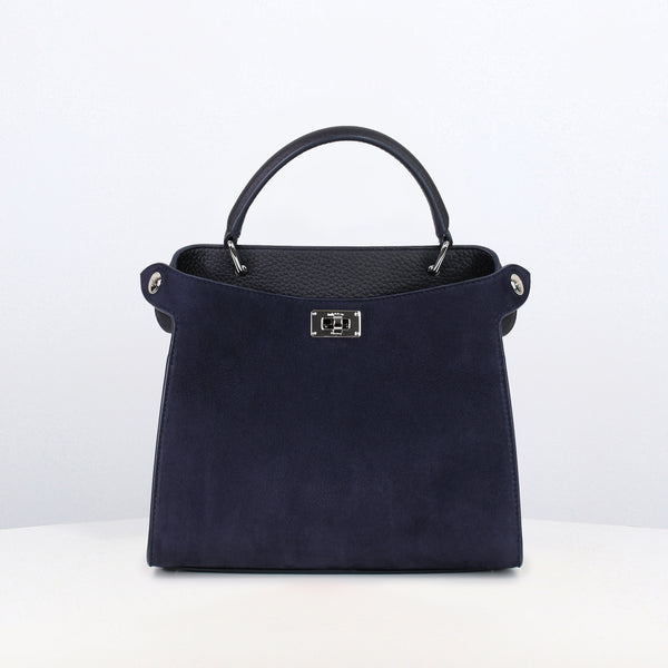 LEATHER HANDBAG LUTECE MINI NUBUCK ECLIPSE
