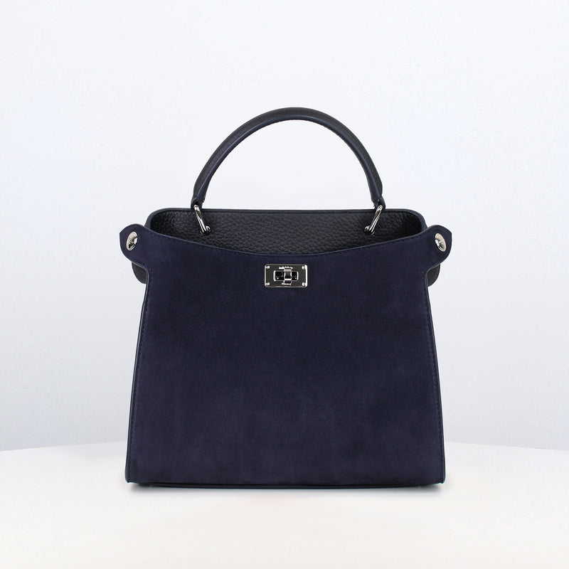 LEATHER HANDBAG LUTECE MINI NUBUCK ECLIPSE