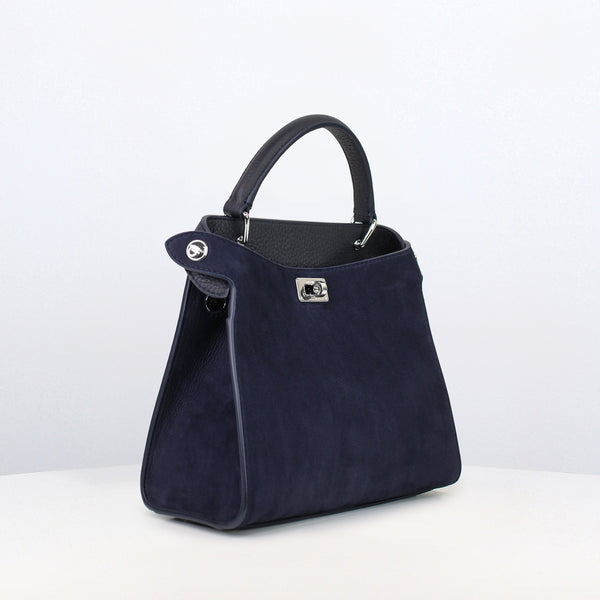 LEATHER HANDBAG LUTECE MINI NUBUCK ECLIPSE