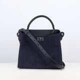 LEATHER HANDBAG LUTECE MINI NUBUCK ECLIPSE