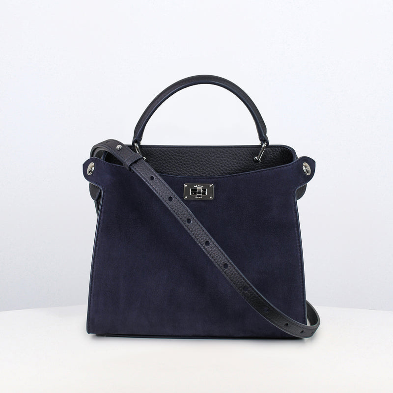 LEATHER HANDBAG LUTECE MINI NUBUCK ECLIPSE