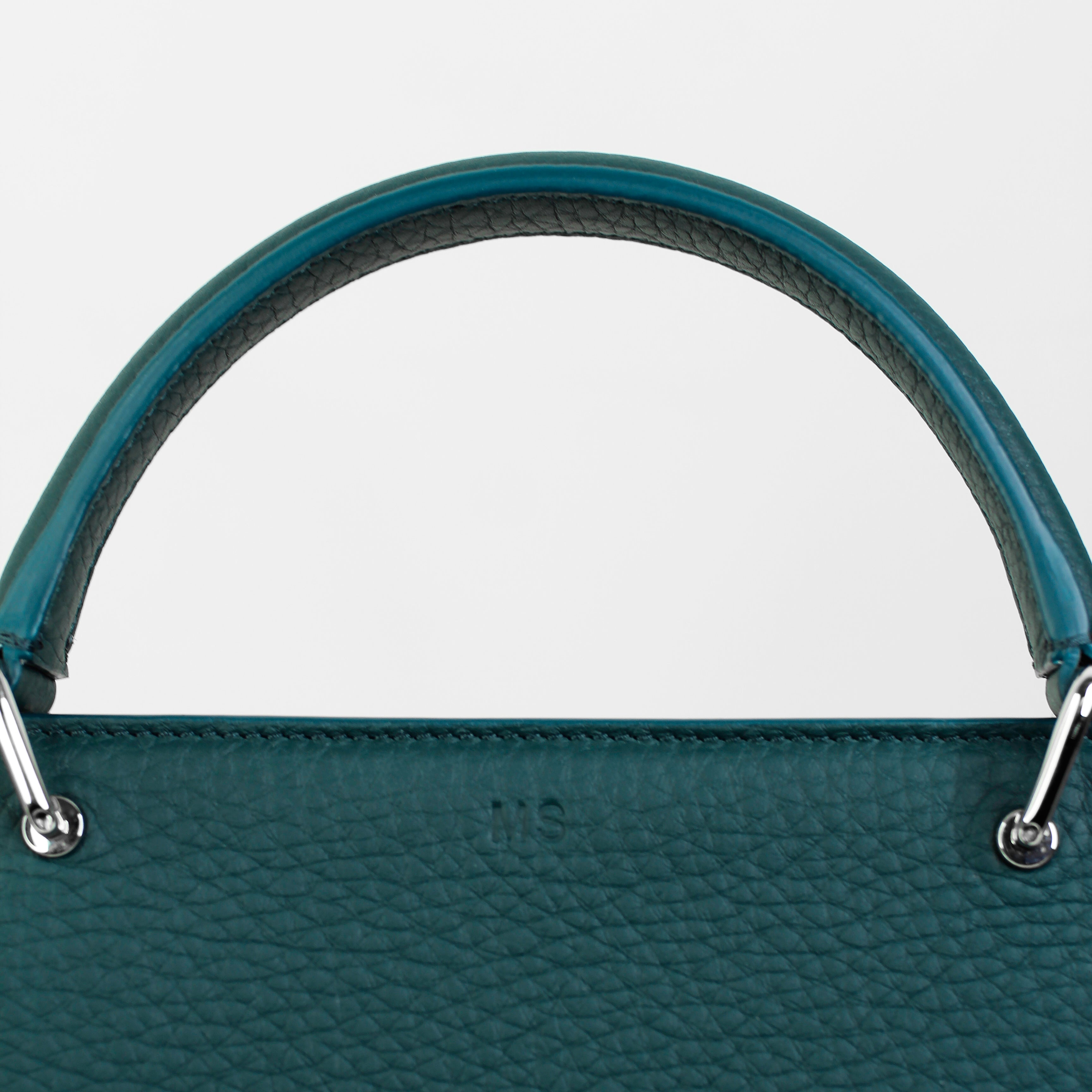 "Archiv-Events" LUTECE MINI LEDERHANDTASCHE EMERALD MIT INITIALE