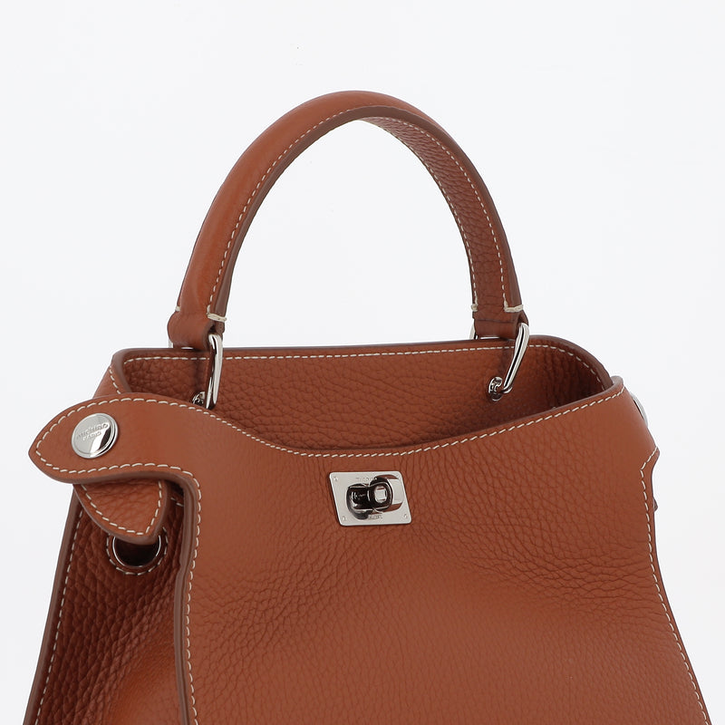 LEATHER HANDBAG LUTECE MINI GOLD