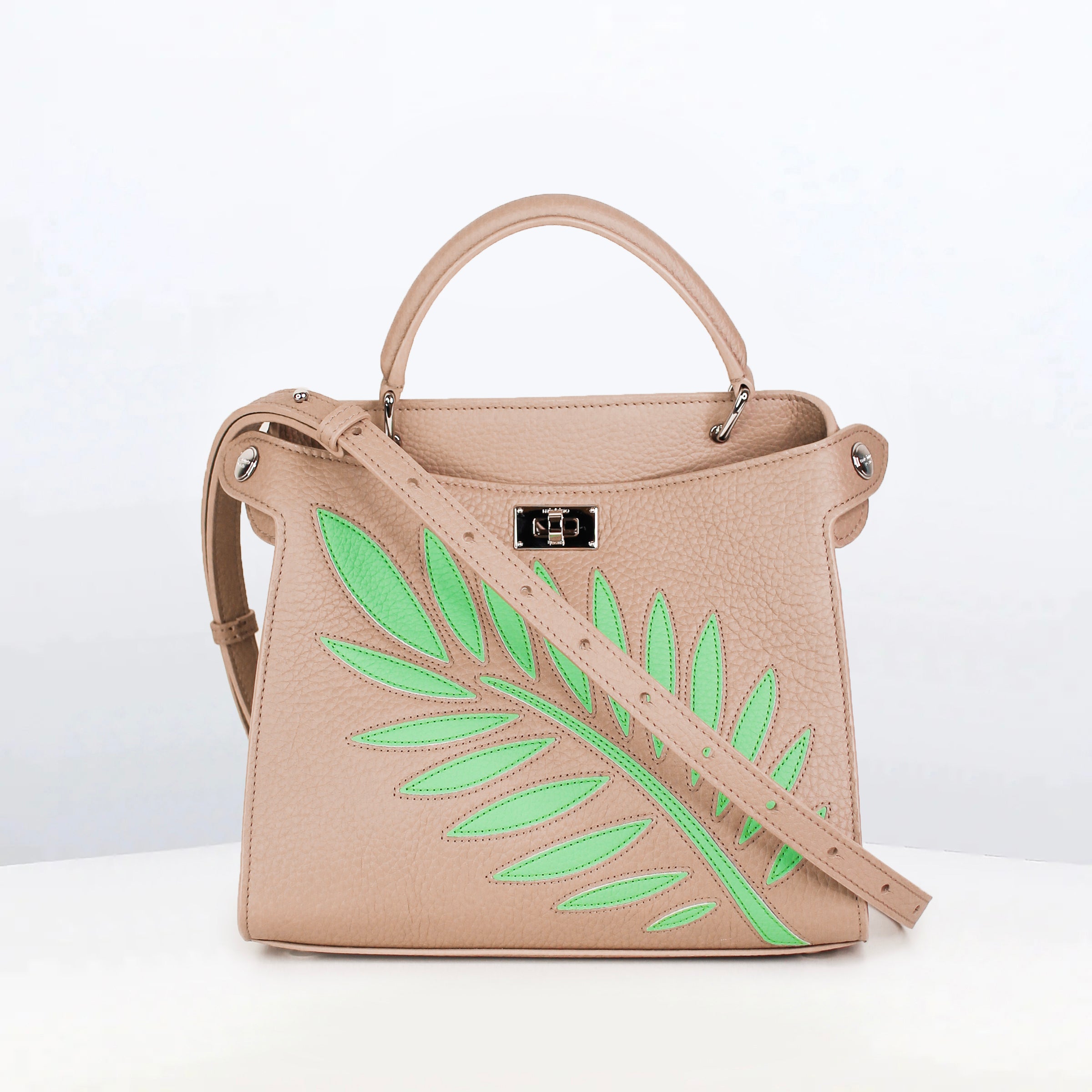 SAC À MAIN EN CUIR LUTECE MINI INTERSIA GREEN LEAF