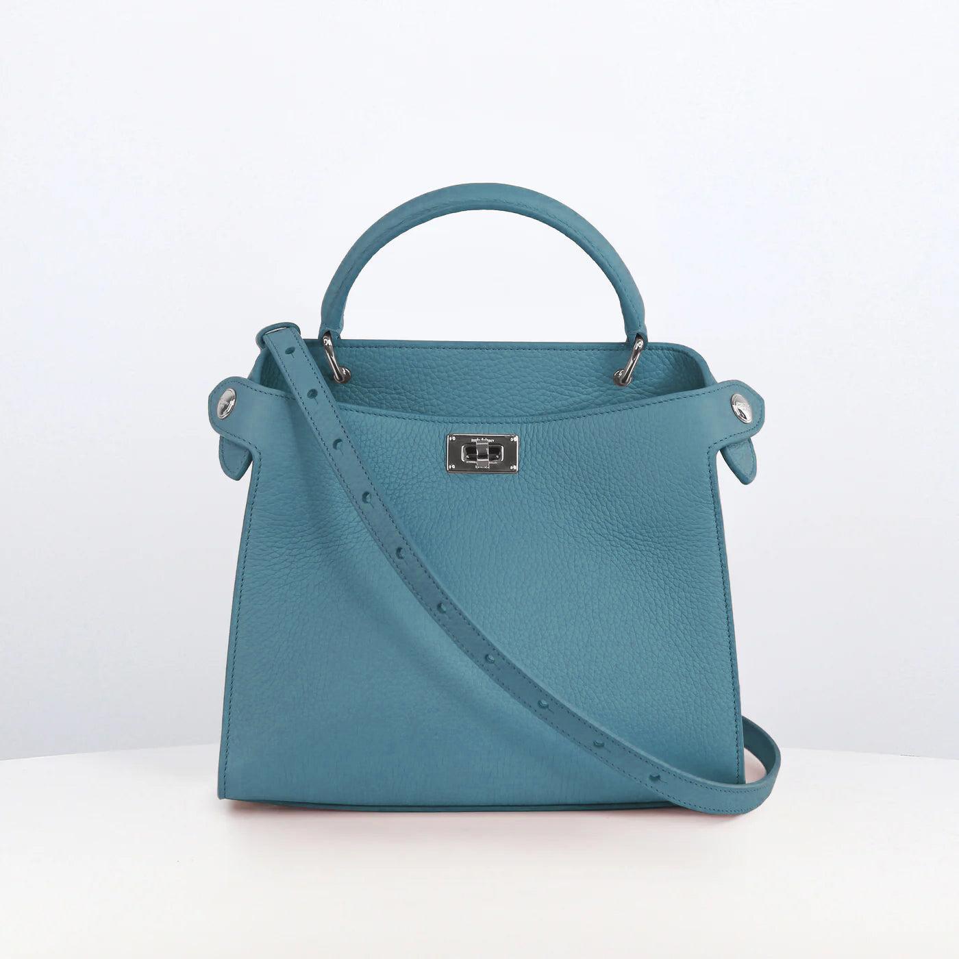 LEATHER HANDBAG LUTECE MINI JEANS BLUE