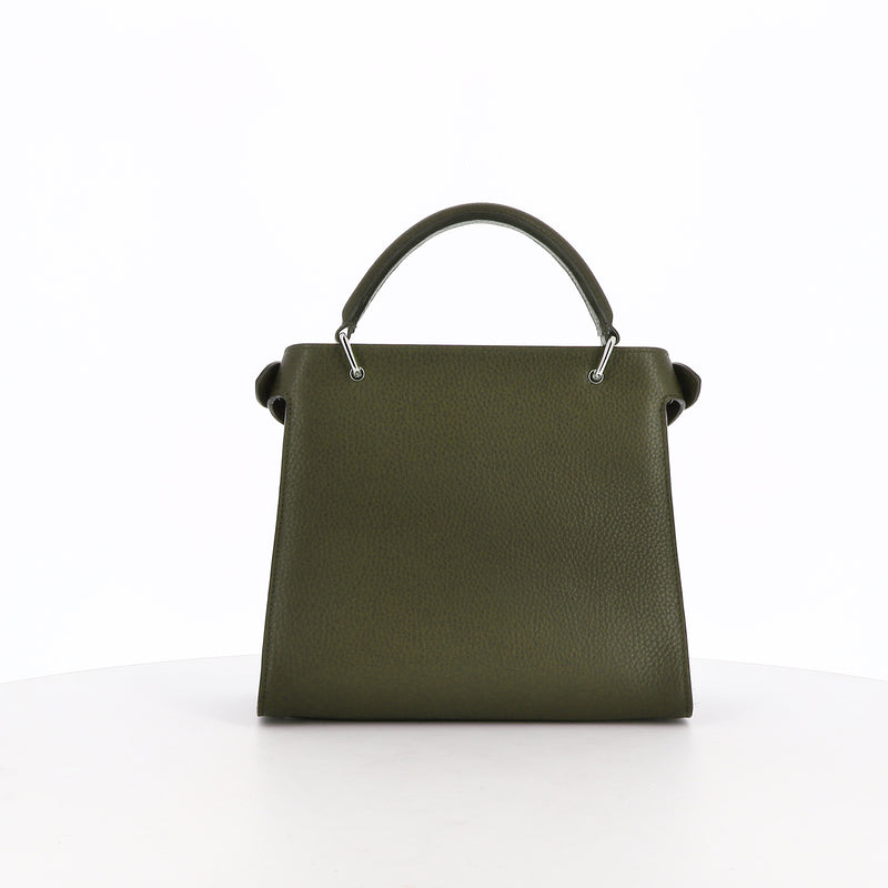 SAC À MAIN EN CUIR LUTECE MINI VERT KAKI