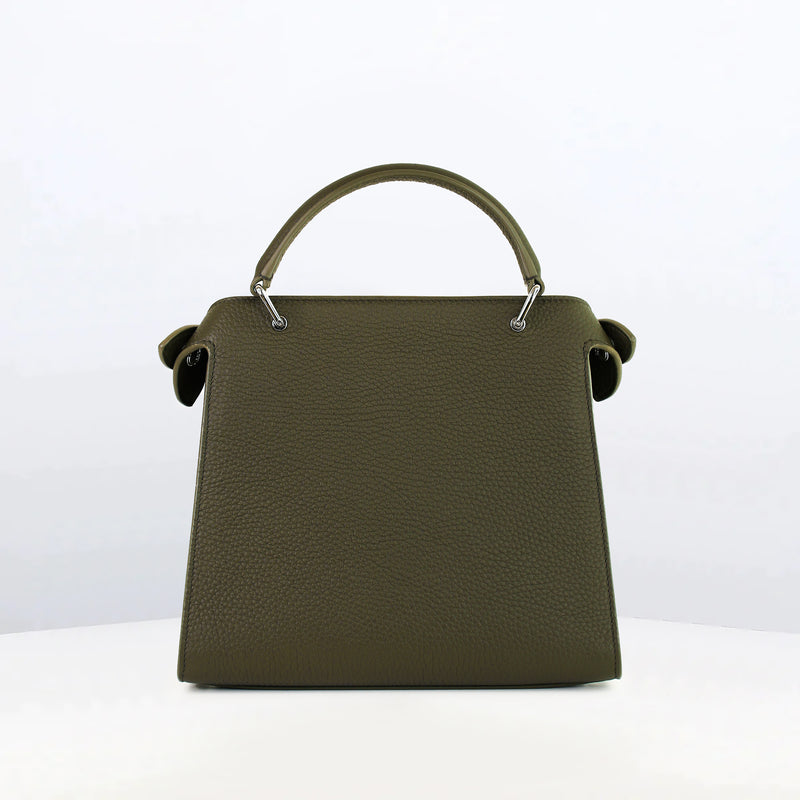 SAC À MAIN EN CUIR LUTECE MINI VERT KAKI