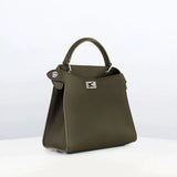 SAC À MAIN EN CUIR LUTECE MINI VERT KAKI