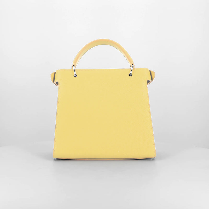 LEATHER HANDBAG LUTECE MINI PASTEL YELLOW