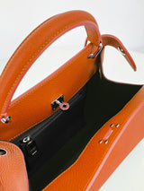 LEATHER HANDBAG LUTECE MINI ORANGE