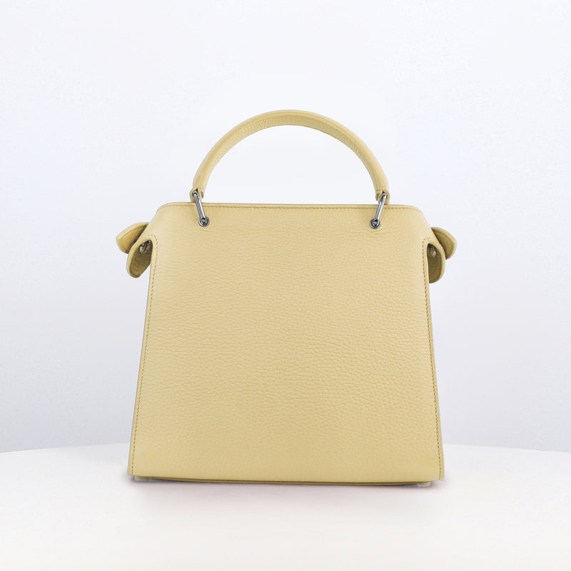 LEATHER HANDBAG LUTECE MINI PASTEL YELLOW