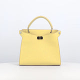 LEATHER HANDBAG LUTECE MINI PASTEL YELLOW