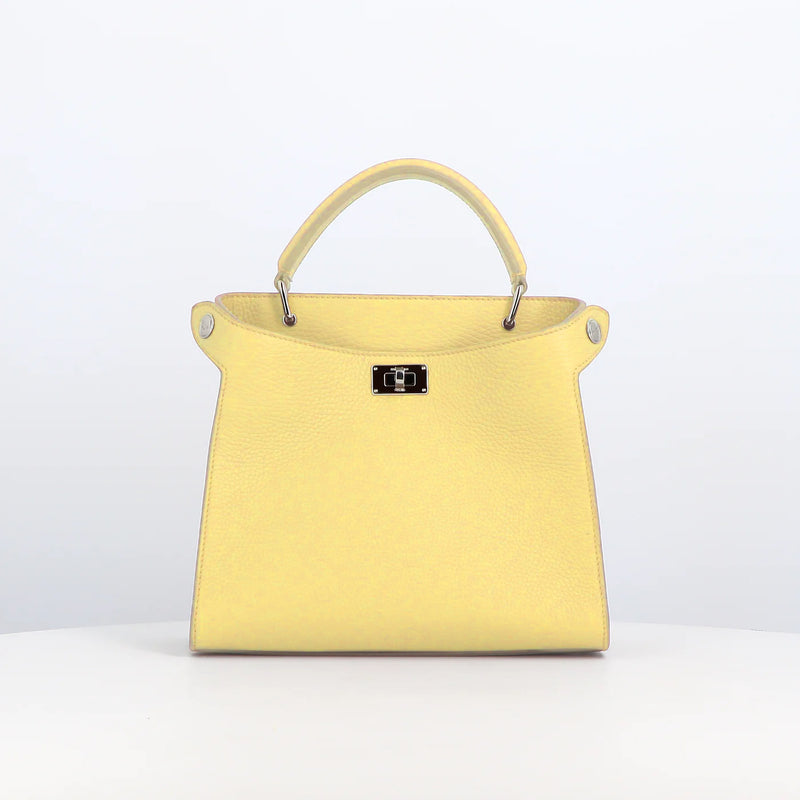 LEATHER HANDBAG LUTECE MINI PASTEL YELLOW