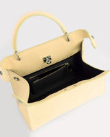 LEATHER HANDBAG LUTECE MINI PASTEL YELLOW