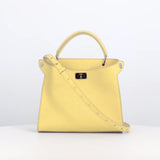 LEATHER HANDBAG LUTECE MINI PASTEL YELLOW