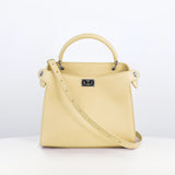 LEATHER HANDBAG LUTECE MINI PASTEL YELLOW