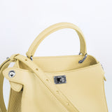 LEATHER HANDBAG LUTECE MINI PASTEL YELLOW