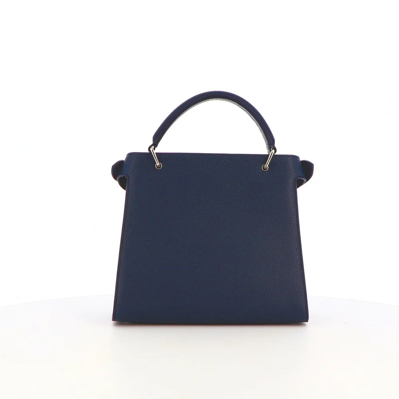 LEATHER HANDBAG LUTECE MINI NAVY