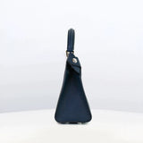 LEATHER HANDBAG LUTECE MINI NAVY