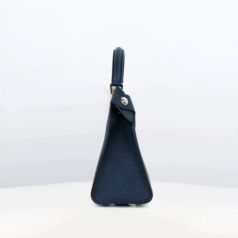 LEATHER HANDBAG LUTECE MINI NAVY